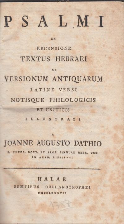Psalmi ex recensione textus hebraei et versonium…