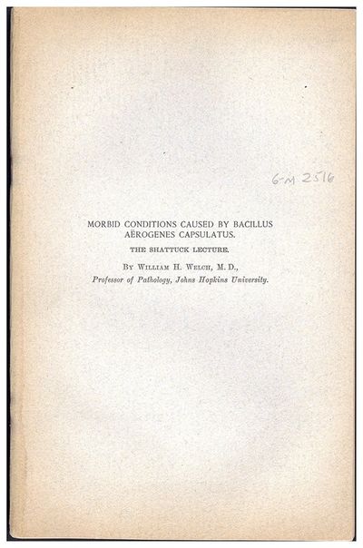 Morbid conditions caused by Bacillus aërogenes capsulatus. Offprint