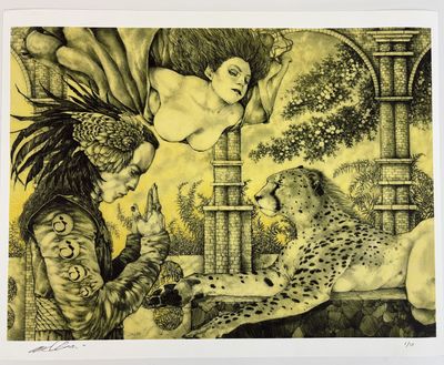 ORIGINAL PRINT TITLED "PERSIAN ENVOY" [Signed]
