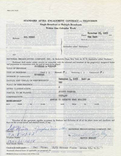 Typed Document Signed, 4to, New York, November 25, 1955