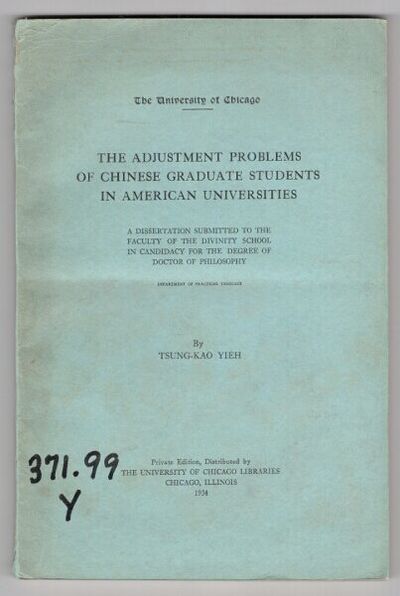 The adjustment problems of Chinese graduate students in American universities