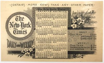 Celluloid Advertising Calendar for...