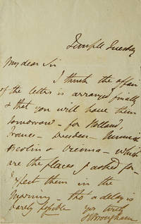 A.L.S. "I think the affair of the letters is arranged...for Holland, France-Dresden-Munich-Berlin & Vienna..."