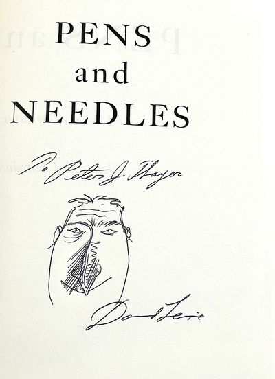 Self Portrait Sketch Signed in Pens and Needles, First Edition