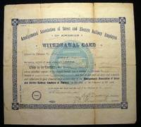 image of 1904 Amalgamated Association of Street and Electric Railway Employes of America Withdrawal Card Lawrence Massachusetts