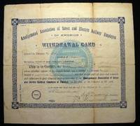 1904 Amalgamated Association of Street and Electric Railway Employes of America Withdrawal Card Lawrence Massachusetts by (Americana - Labor History - Railroads) - 1904