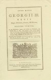 image of ANNO DECIMO TERTIO Georgii III. Regis. CAP. VII. An Act for allowing the free Importation of Rice into this Kingdom, from any of His Majesty's colonies in America, for a limited Time; and for encouraging the making of Starch from Rice