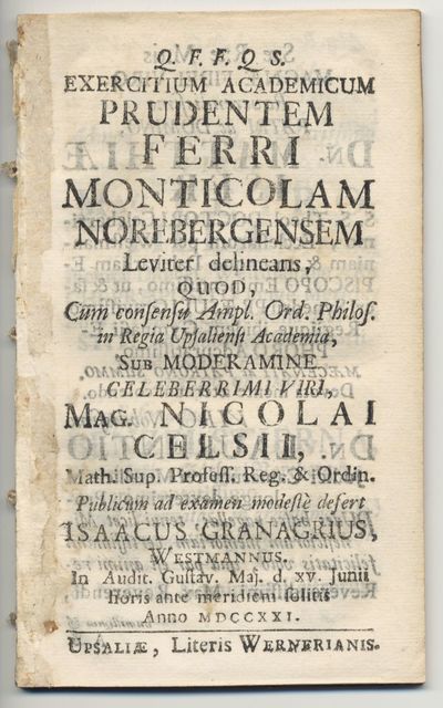 Exercitium academicum prudentem ferri monticolam…