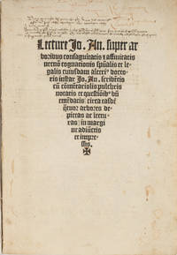 Lecture Jo An Super Arboribus Consaguitatis [et] Affinitatis..