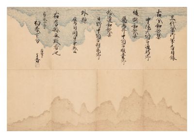 Manuscript on paper of the first three imperially commissioned waka anthologies: Kokin wakashu, Gosen wakashu, & Shui waskashu, collectively known as Sandaishu. Each written on fine torinoko paper with beautiful calligraphy
