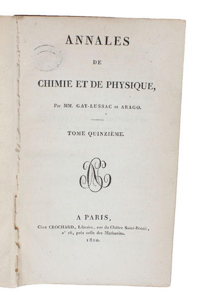 Mémoire présenté á l'Académie royale des Sciences, le 2 octobre 1820, où se trouve compris le résumé de ce qui avait été lu á la même Académie les 18 et 25 septembre 1820, sur les effets des courans électriques. [AND] Suite du Mémoire sur l'Action m... - [FOUNDATION OF ELECTRODYNAMICS] (photo 3)