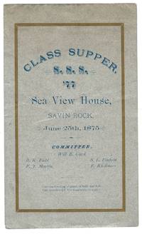 Program and Bill of Fare - Yale Class of 1877 Supper - Savin Rock