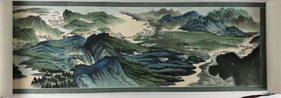 CHINESE MOUNTAIN LANDSCAPE PAINTING 25' SCROLL PRC