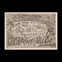 Joust held in Florence for the arrival of the archduke of Austria, an oval arena with many...