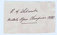 Signature and Autograph inscription 'British Open Champion 1938' (Reginald Arthur,...