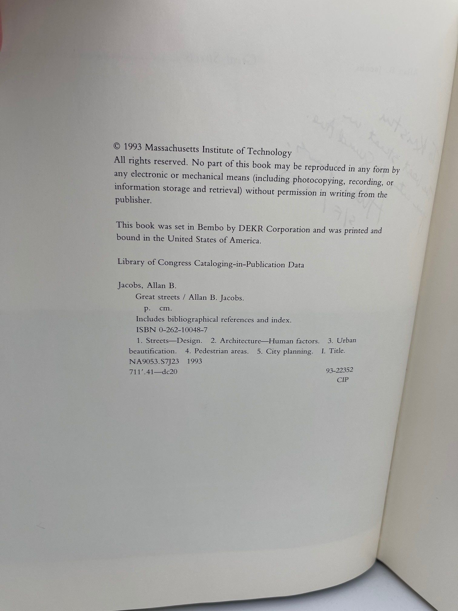 洋書 Great Streets Allan B. Jacobs Great Streets (Mit Press): Jacobs, Allan B.: 9780262600231