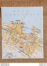 Pianta o piantina del 1978 La città di Trani Puglia T.C.I.