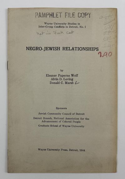 Negro-Jewish Relationships [cover title]
