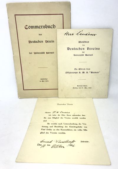 [HARVARD] German Association of Harvard University. ProgramMenu Collection