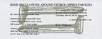 Some Speculations Around George Oppen's Parousia by Rob Halpern - First printing - 2009 - from Passages Bookshop (SKU: 3732)