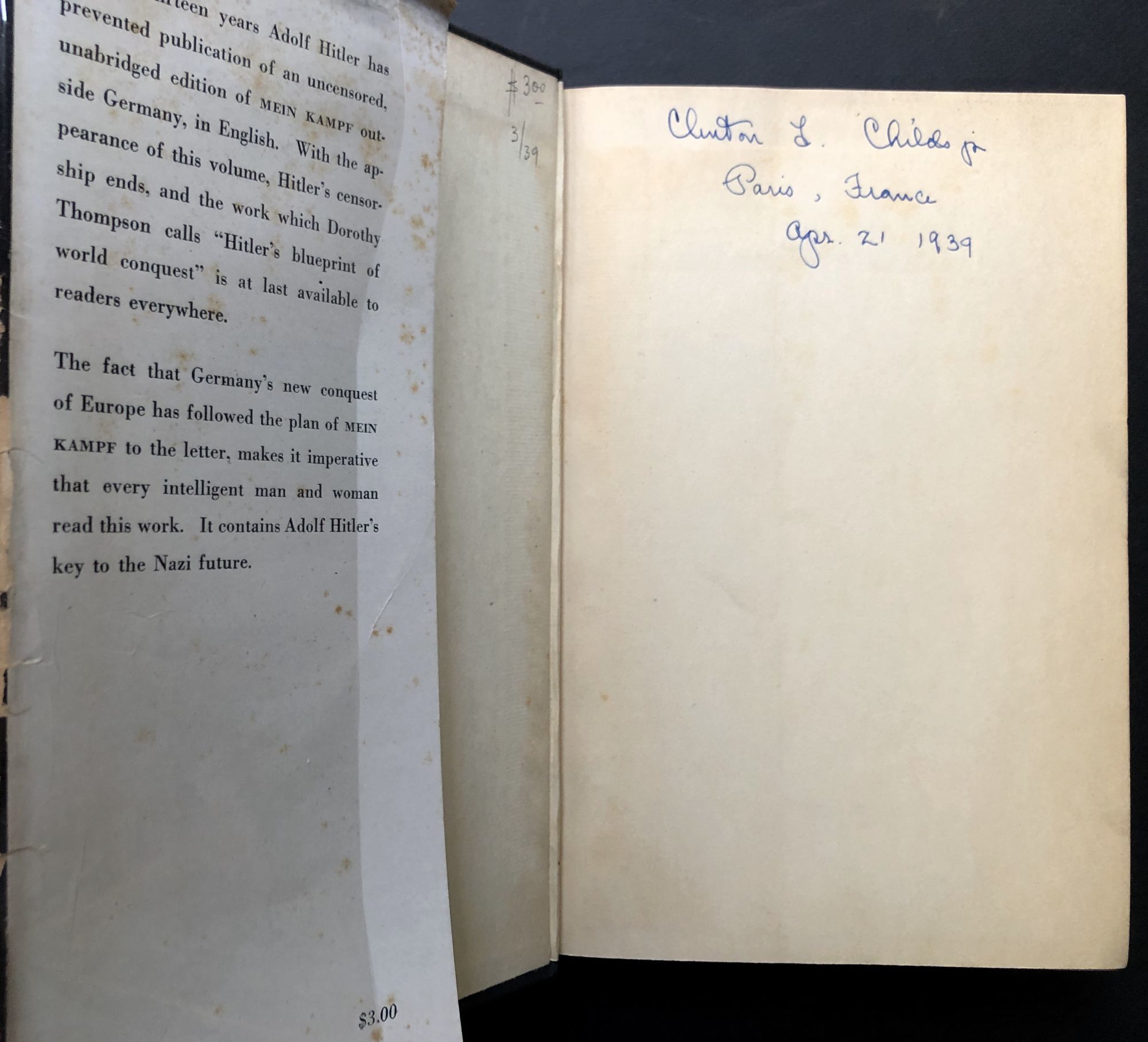Mein Kampf - rare first American unexpurgated edition in dust
