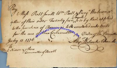 Writing In Philadelphia A Week After The Declaration Of Independence Was Passed, A Patriot Leader Signs A Document For The Purchase Of Tents