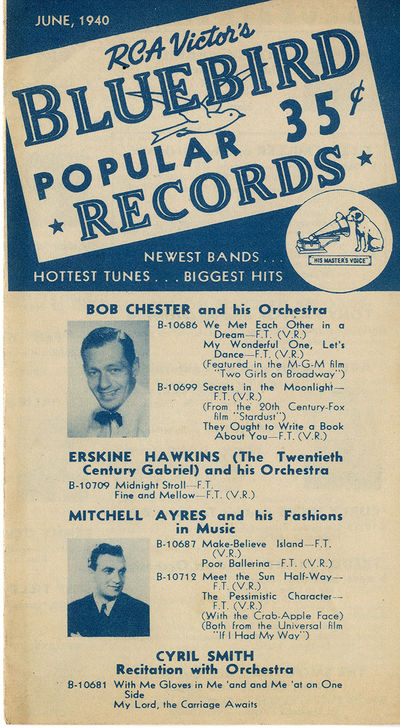 RCA VICTOR'S BLUEBIRD POPULAR 35¢ RECORDS [CATALOG] (Jun 1940) Pamphlet