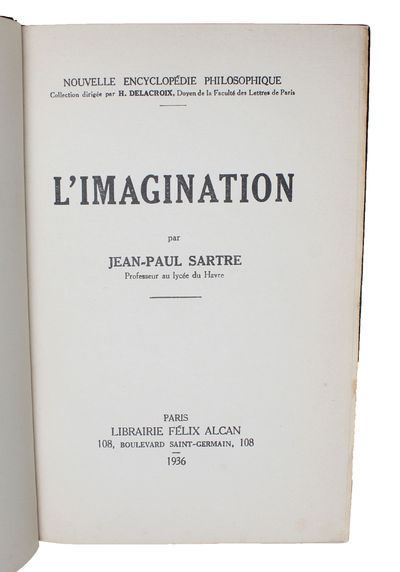 L'Imagination. - [SARTRE'S FIRST BOOK - EXQUISITELY BOUND BY MIGUET] (photo 3)