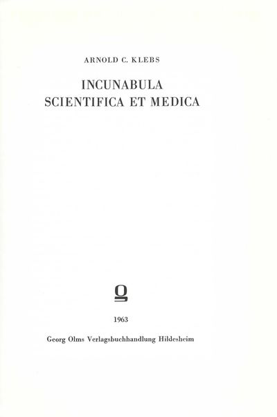 Incunabula scientifica et medica.