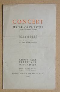 Halle Orchestra. Concert Programme. 20th October 1946.