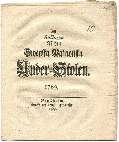 Till auctoren af den swenska patriotiska…