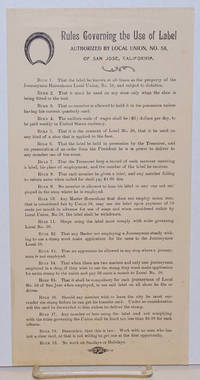 Rules governing the use of label authorized by Local Union, no. 58, of San Jose, California by [Journeyman Horseshoers Local Union, no. 58] - [190-]