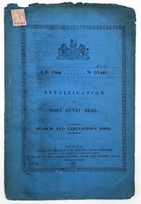 Specification of John Henry René. Starch and Farinaceous Food