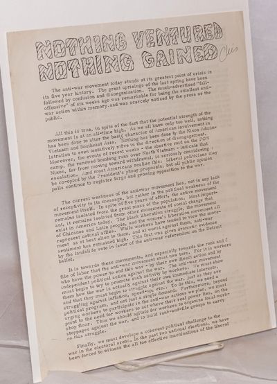 Nothing ventured, nothing gained [handbill]