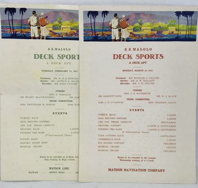 [PROGRAM] [MARITIME] S.S. MALOLO - DECK SPORTS