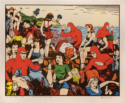The Phantom Gives Therapy (Original color lithographic print from the 2014 Printed Matter Los Angeles Art Book Fair)