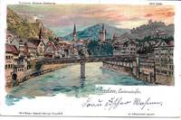 image of Limmatufer, Limmat River Zürich, Baden, Switzerland on 1903 Undivided Reverse Postcard