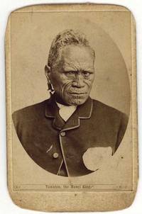 Carte de visite portrait of Tawhiao, 2nd Maori King, captioned “Tawahio [sic] the Maori King”