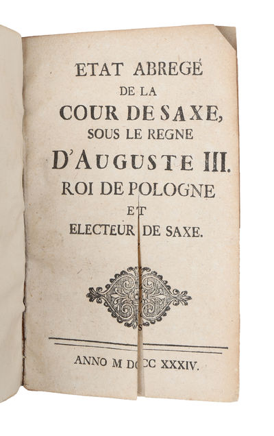 Etat abregé de la cour de Saxe, sous le regne…