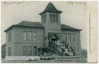 Real Photo Post Card (RPPC) of the First Public School Building in Casper Wyoming (Central...
