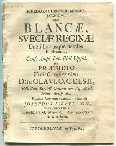 Blancæ, Sveciæ reginæ dubii huc usque natales…