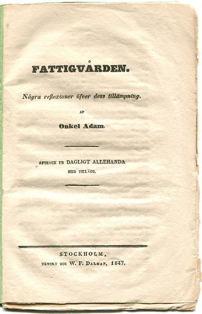 Fattigvården. Några reflexioner öfver dess…