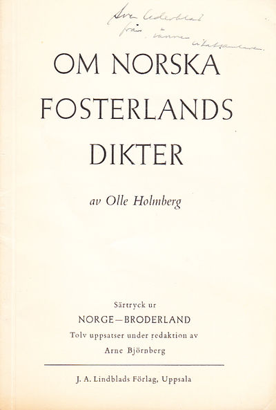 Om norska fosterlandsdikter [= rubrik].