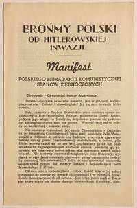 image of Bronmy Polski od Hitlerowskiej Inwazji: Manifest Polskiego biura Partji Komunistycznej Stanow Zjednoczonych