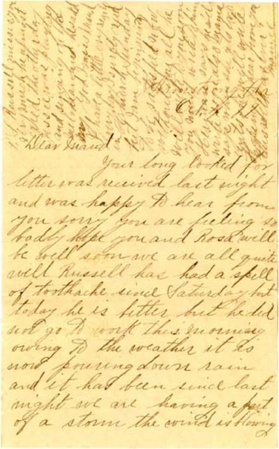 An Early Letter With Mention of Baseball