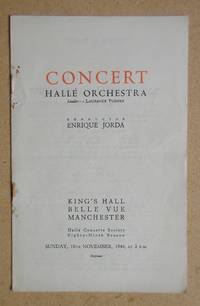 Halle Orchestra. Concert Programme. 10th November 1946.