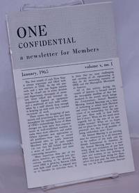 image of One Confidential: a newsletter for members andindex of One Magazine volume 10; vol. 10, #1, January, 1965