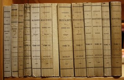 Catalogue des Manuscrits de la Bibliotheque Royale de Belgique. I. Ecriture Sainte et Liturgie. II. Patrologie. III. Théologie. IV. Jurisprudence et Philosophie. V. Histoire- Hagiographie. VI. Histoire des Ordres Religieux et des Eglises Particulieres. VII. Histoire des Pays... VIII.- IX. Histoire de Belgique. X. Histoire d'Espagne... France... Italy. XI. Histoire de Hollande... XII. Heraldique- Armoriaux. XIII. Héraldique- Généalogie