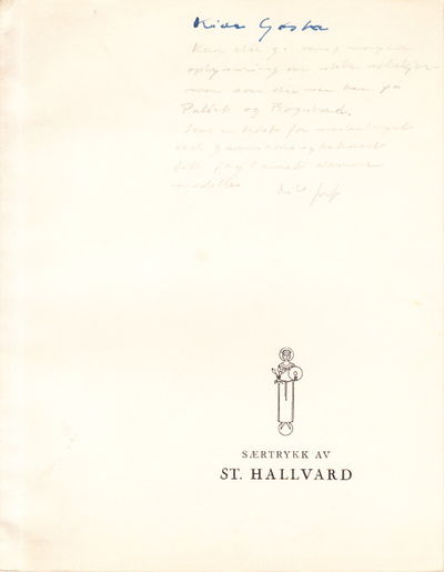 To modeller. Särtryck ur St. Hallvard. (1950. 28.…