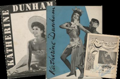 Group of Three Programs, One Signed, for Productions of Katherine Dunham and Her Company, 1940s–1950s